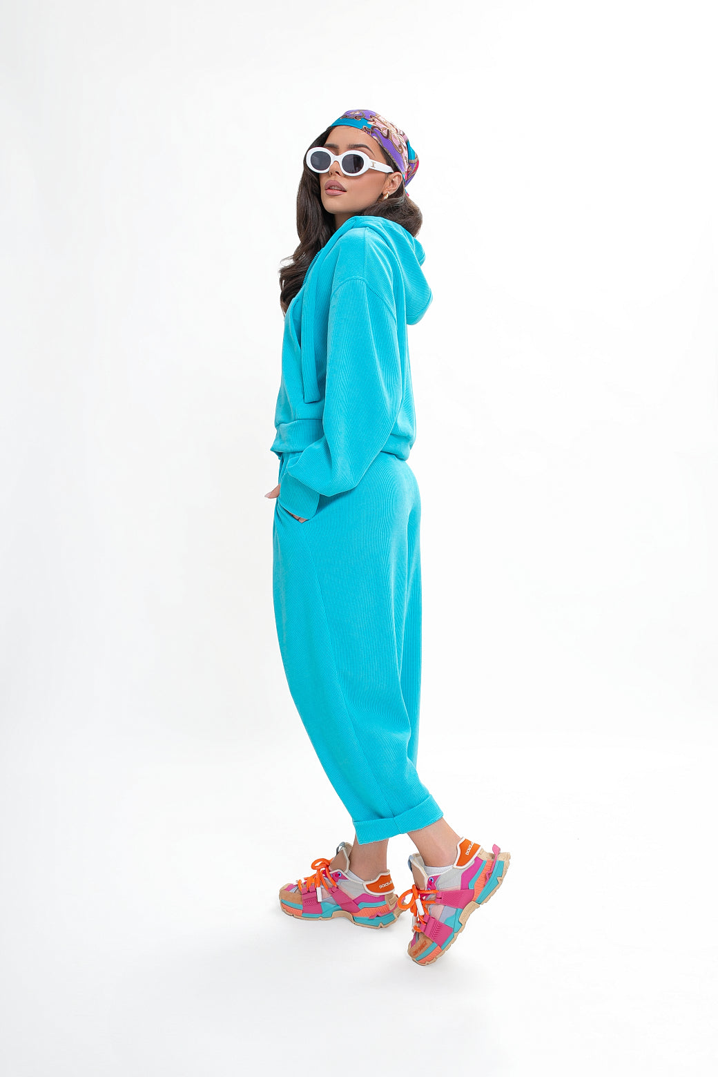 Sweat-shirt à capuche en velours côtelé pour femme, avec fermeture éclair