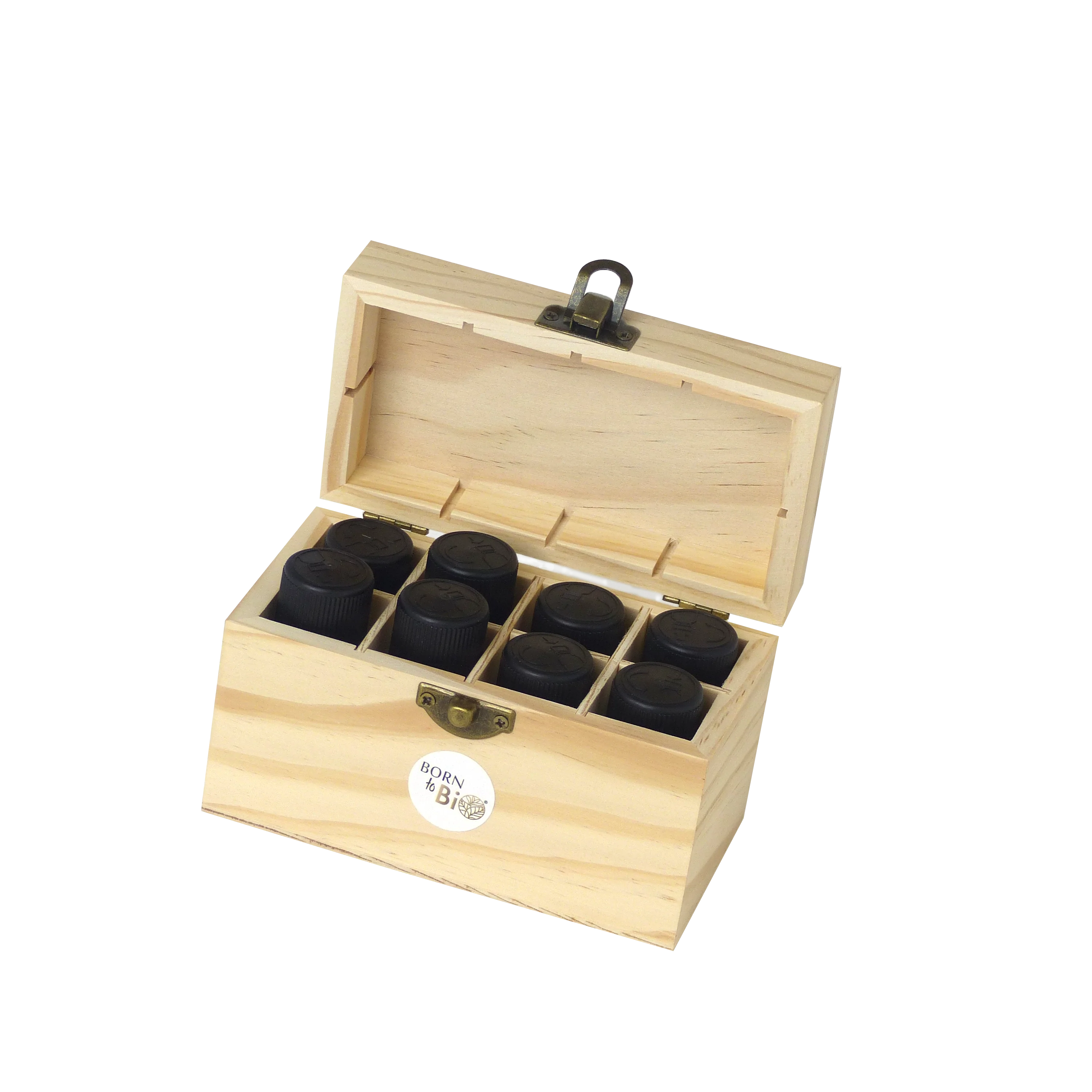 Boîte en bois pour 8 flacons d'huiles