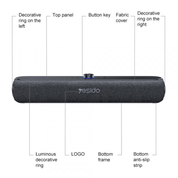 Yesido Bluetooth Speaker YSW42, 20W, Black