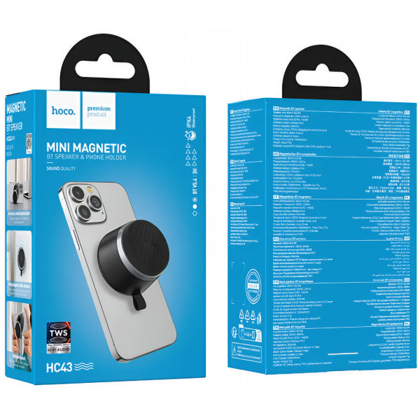 Hoco Bluetooth Speaker HC43 Mini Magnetic, 8W, TWS, Black