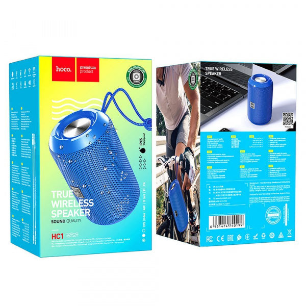 Hoco Bluetooth Speaker HC1, 5W, TWS, Waterproof, Blue