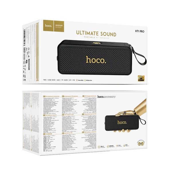 Hoco Bluetooth Speaker HT1 Pro, 2 x 8W, TWS, Black