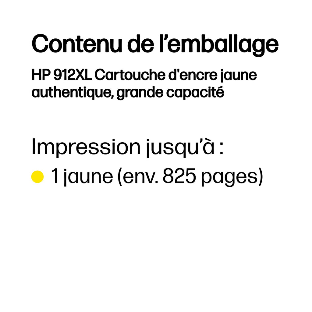 HP 912XL Gul 700 sider Blæk