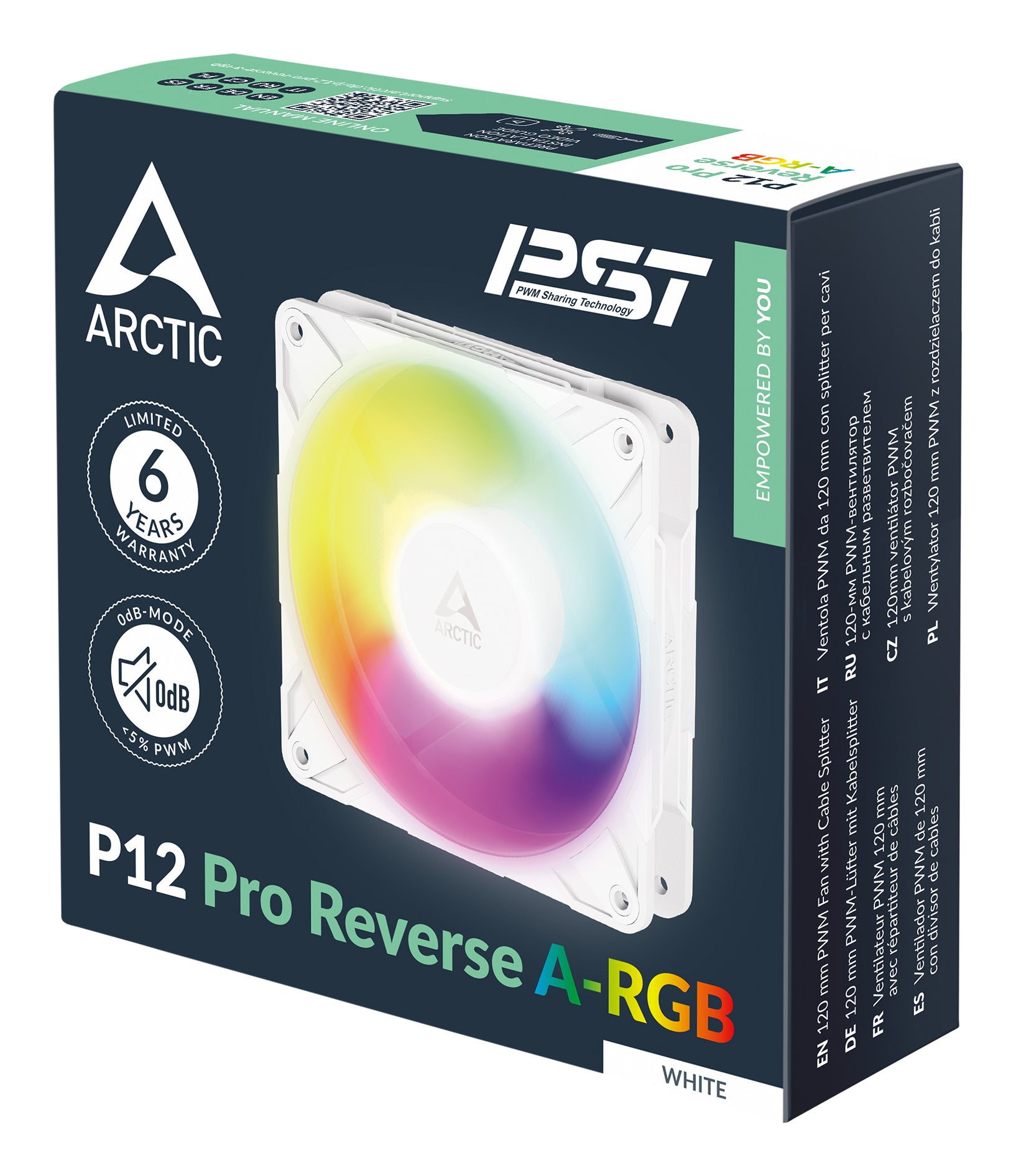 ARCTIC Freezer P12 Pro Reverse A-RGB (White) Boitier PC Ventilateur 12 cm Blanc 1 pièce(s)