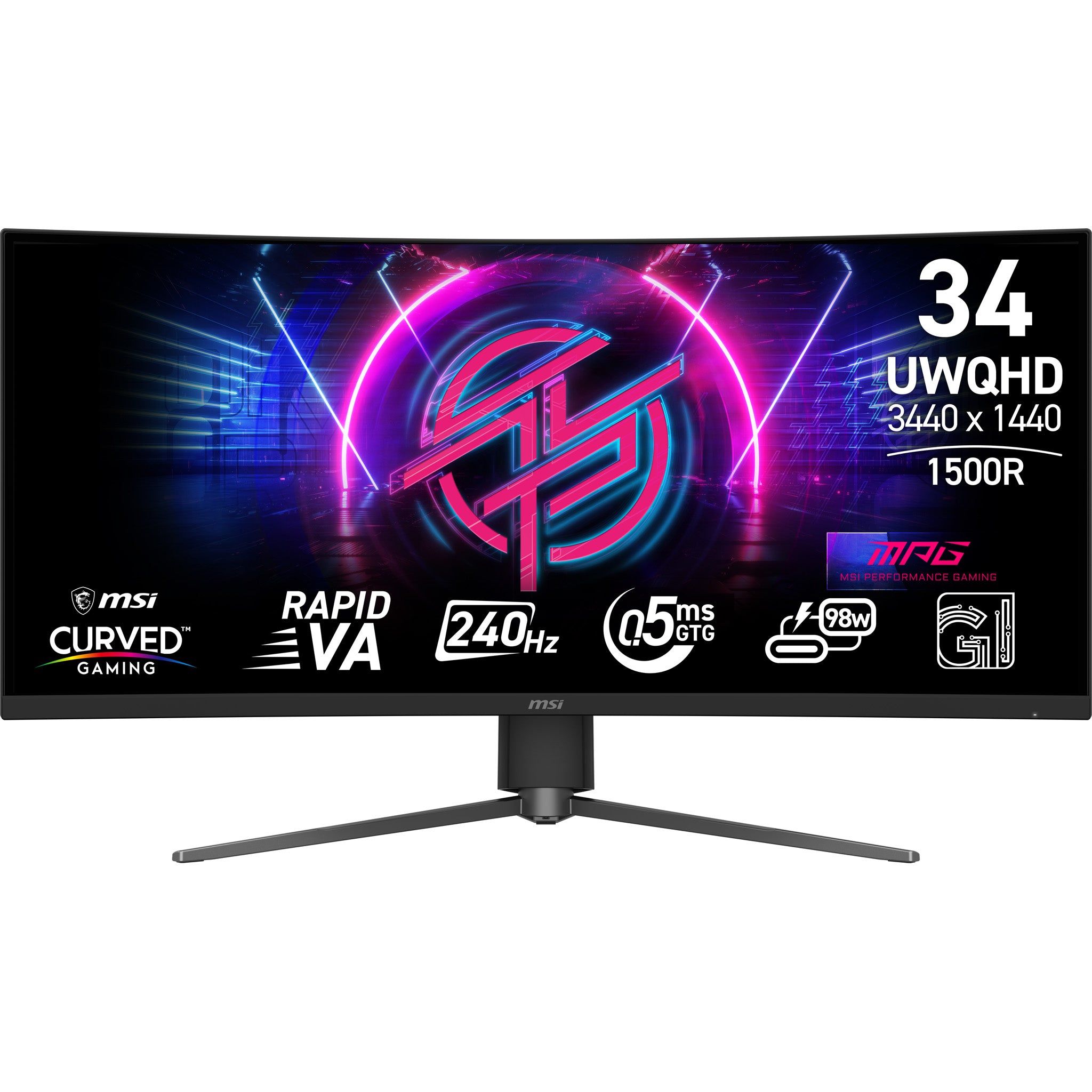 MSI MPG 346CQRF X24 écran plat de PC 86,4 cm (34") 3440 x 1440 pixels UltraWide Quad HD Noir