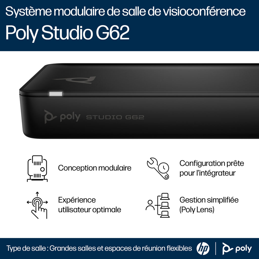 HP Poly Système de visioconférence Poly Studio G62 avec kit de plaque de montage - vue 6
