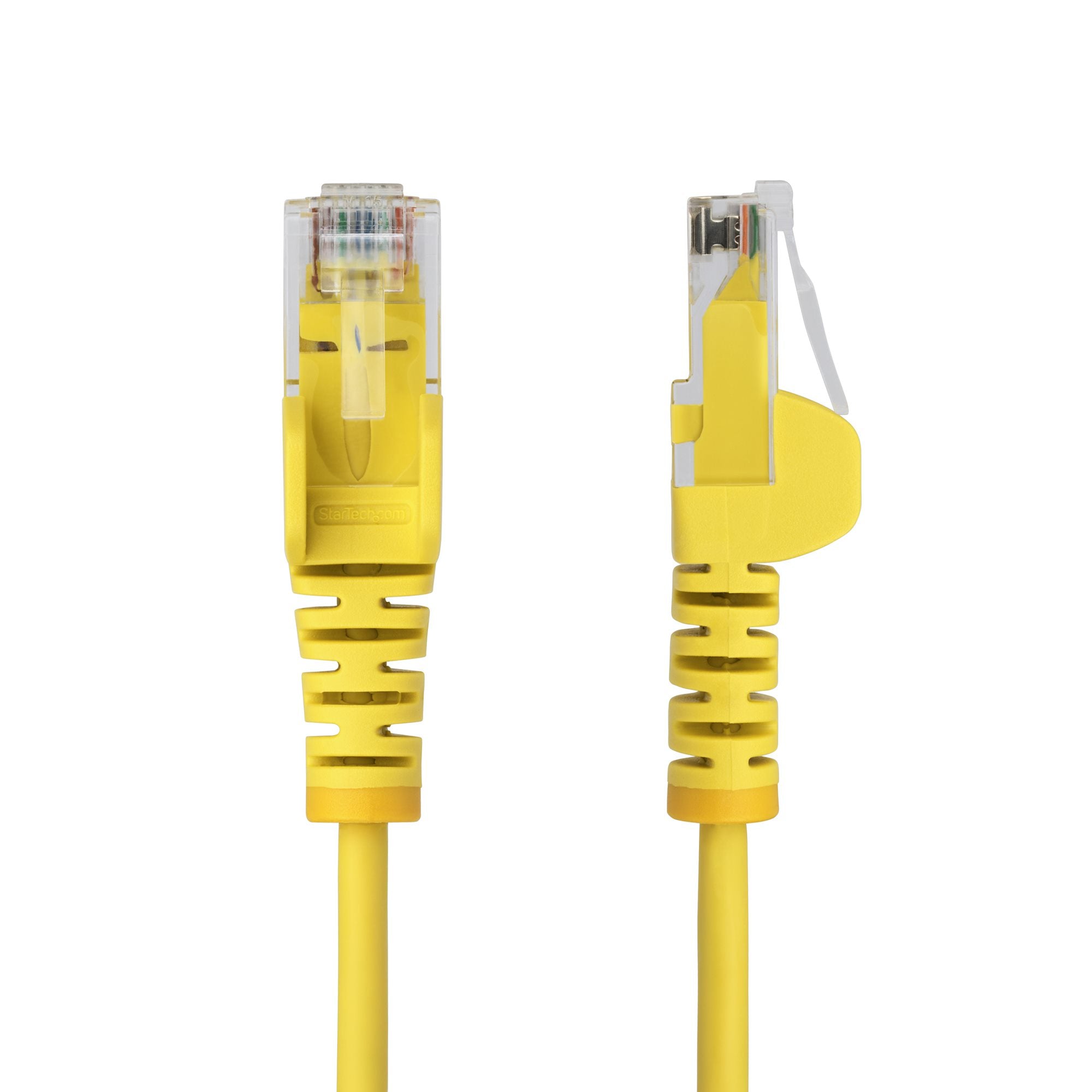 StarTech.com Câble Ethernet CAT6 Jaune Fin de 50cm, Sans Accroc, 100W PoE, UTP, LSZH, Fil de Cuivre Pur 28AWG, Cordon Patch Réseau RJ45 avec Serre-Câble, Contrôlé Fluke