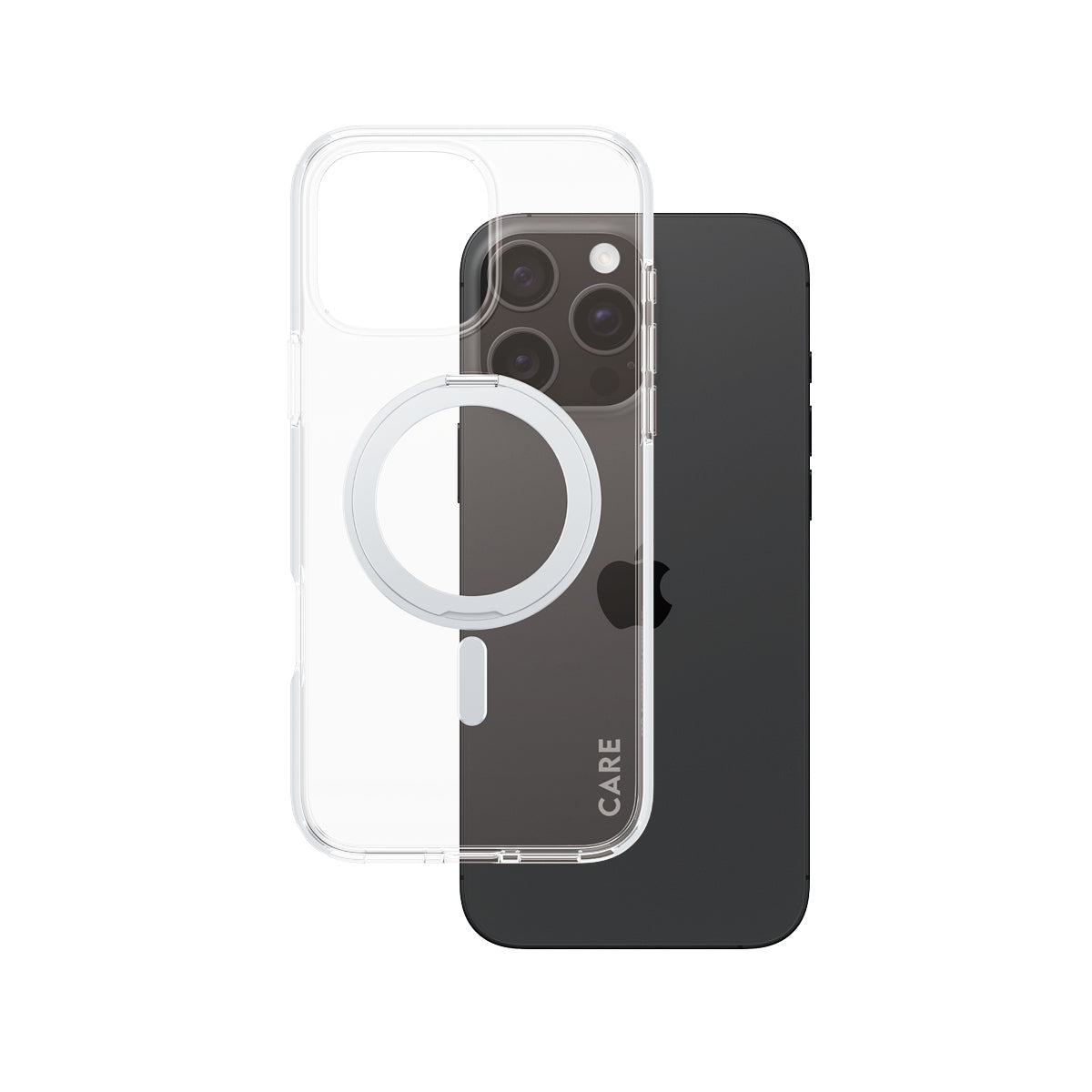 PanzerGlass CARE™ by ® Case Transparent w. Silver Kickstand & MagSafe iPhone 16 Pro Max coque de protection pour téléphones portables Housse