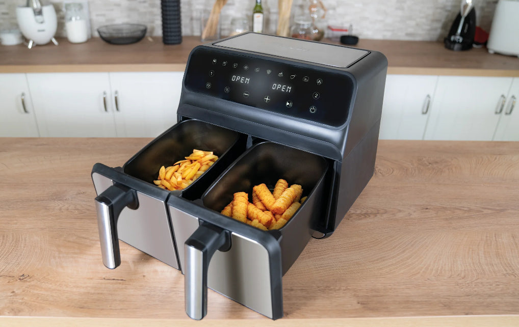 Unold 58685 friteuse Double 8 L Autonome 1700 W Friteuse d’air chaud Noir, Gris