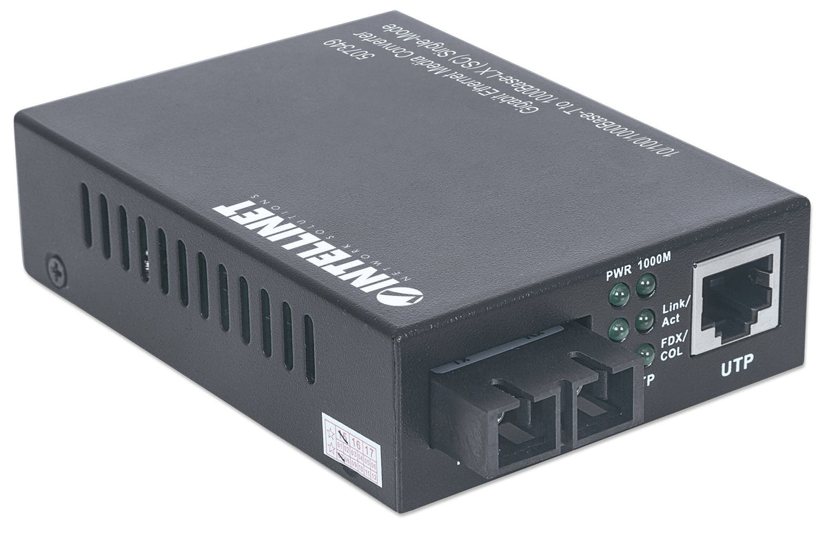 Intellinet 507349 Convertisseur de Support Réseau 1000 Mbit/s 1310 nm Monomode Noir