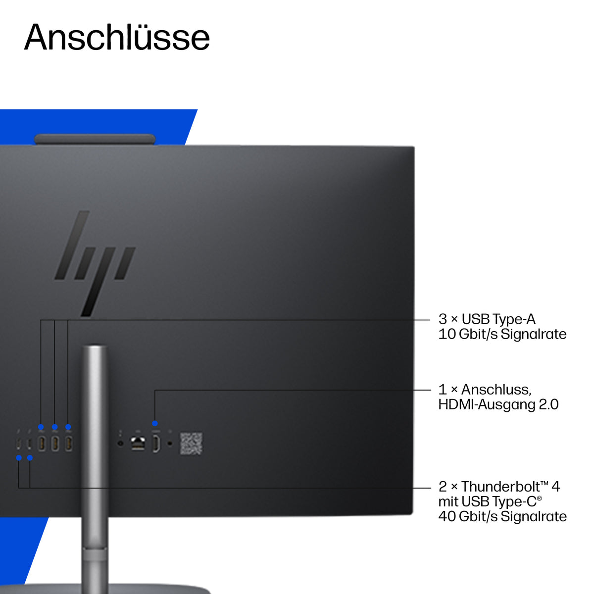 HP Omnistudio X All-in-One 27-cx0170ng, Écran 27" QHD, Intel Core Ultra 7 365H, 16GB RAM, 1TB SSD, Windows 11