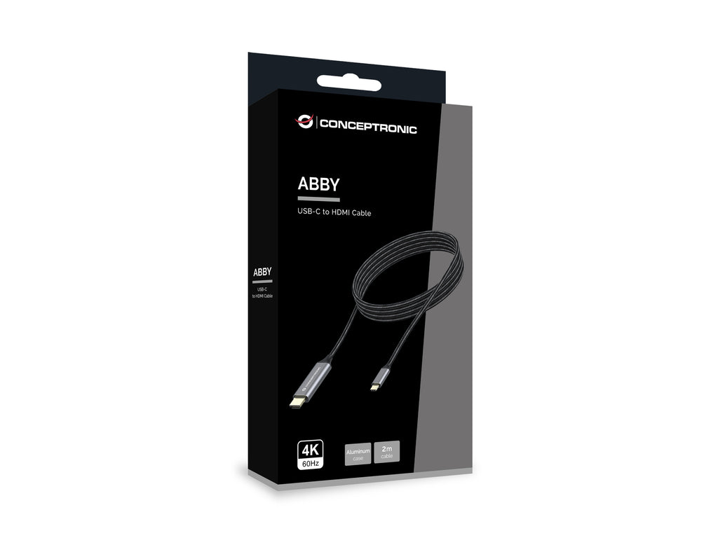 Conceptronic ABBY10G câble vidéo et adaptateur 2 m USB Type-C HDMI Gris