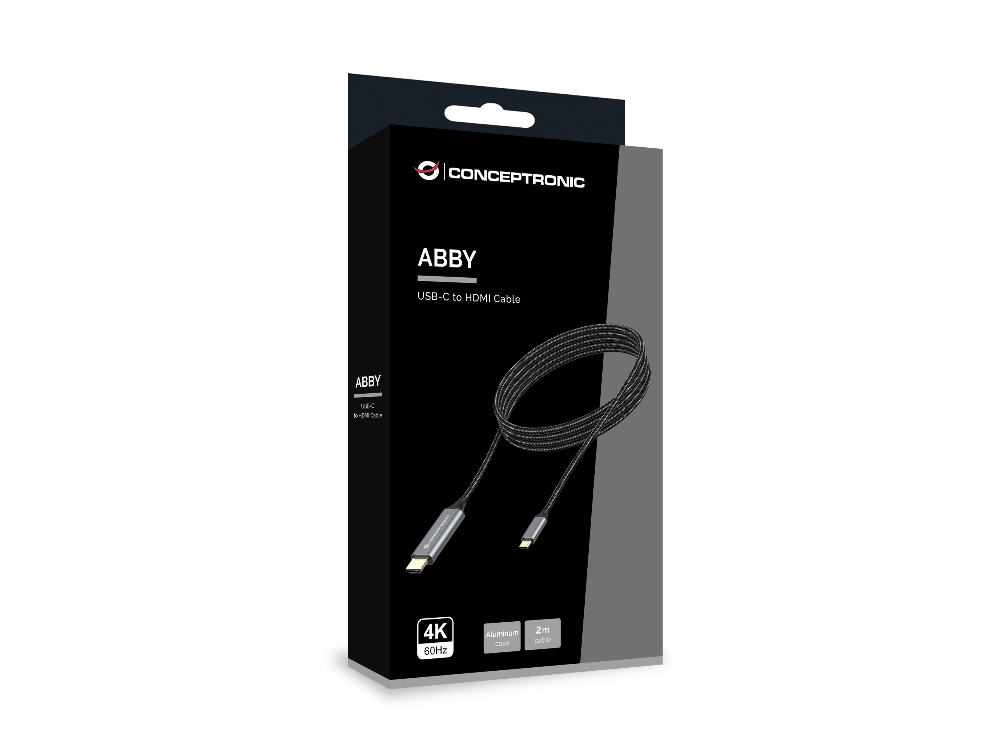 Conceptronic ABBY10G câble vidéo et adaptateur 2 m USB Type-C HDMI Gris