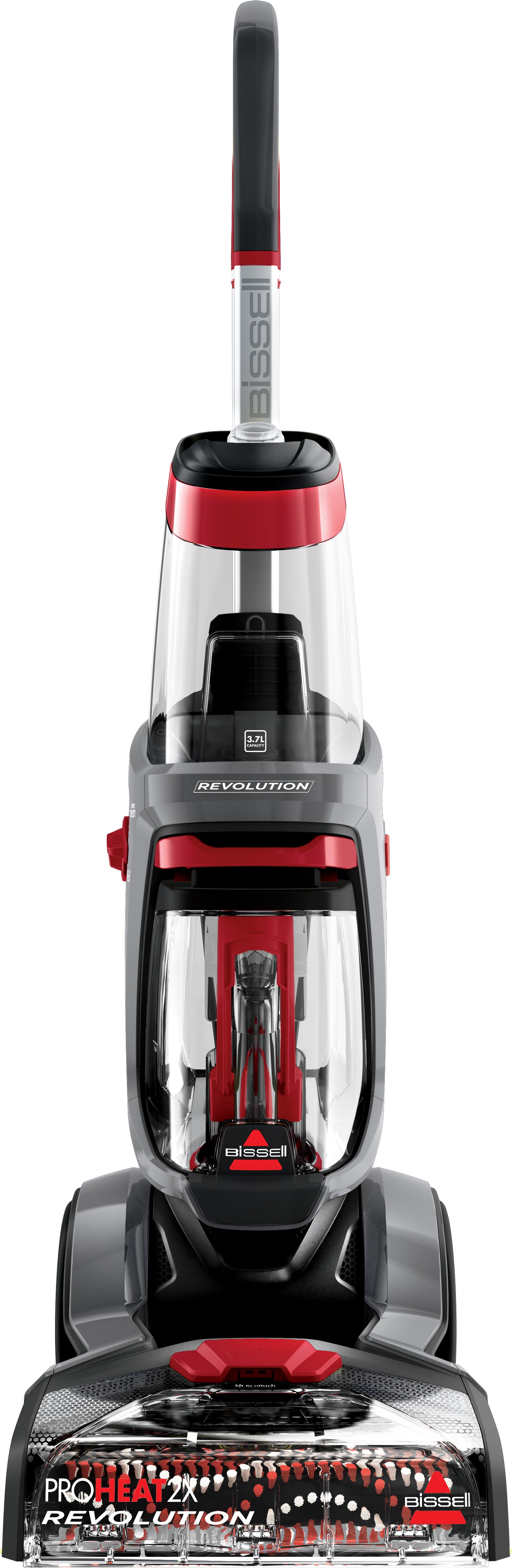 Bissell Revolution 2x ProHeat machine de nettoyage de tapis Marcher derrière Profond Rouge, Titane