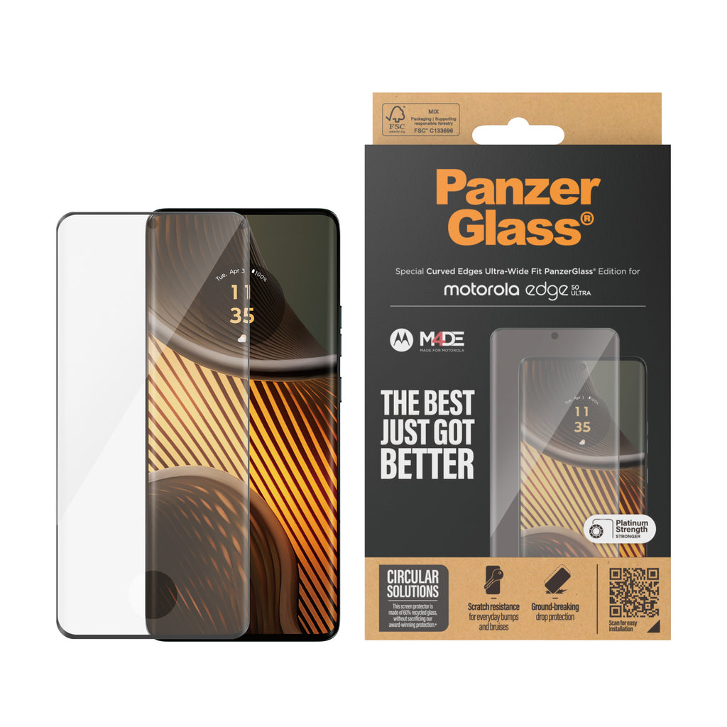 PanzerGlass ® Screen Protector Motorola edge 50 ULTRA | Ultra-Wide Fit Protection d'écran transparent 1 pièce(s)