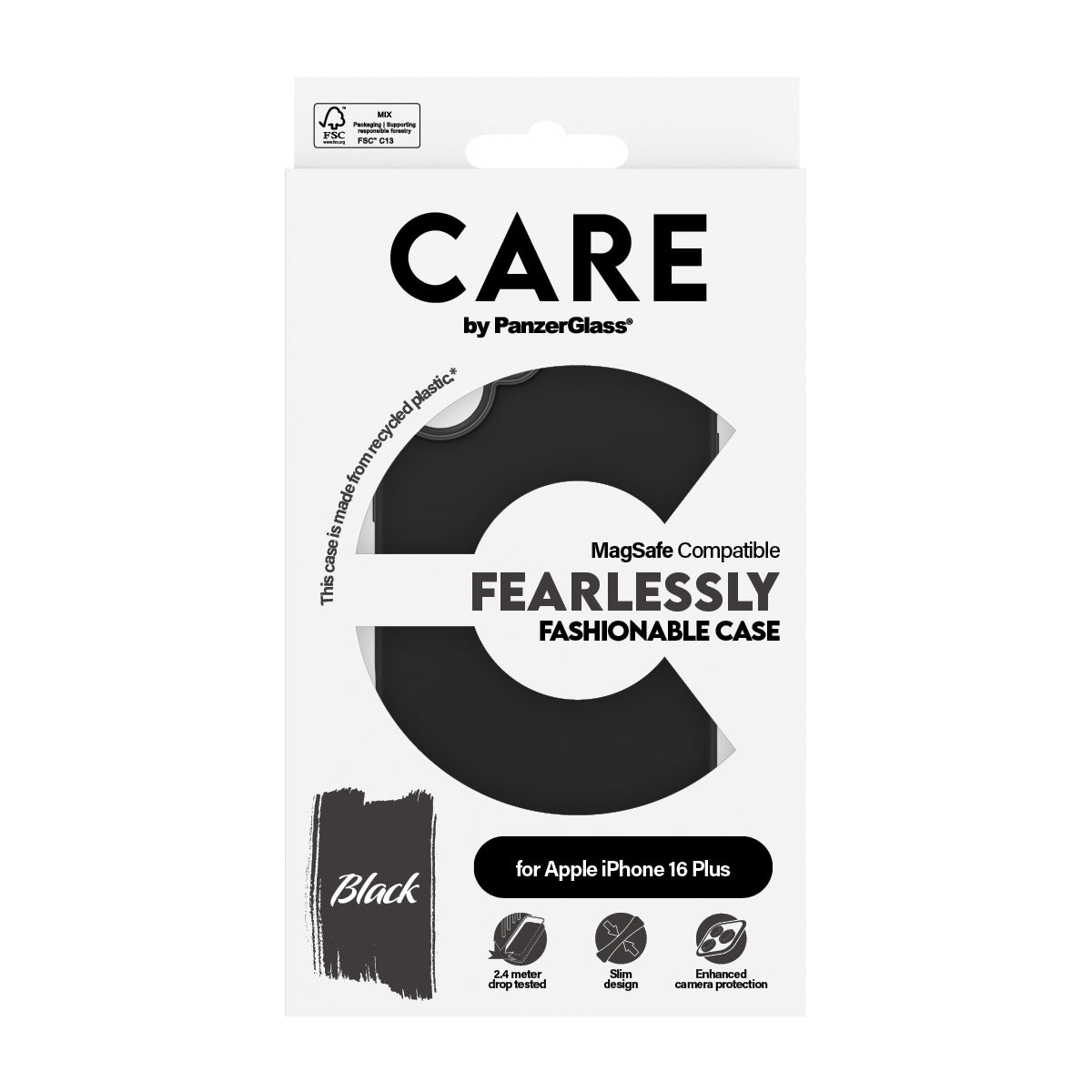 PanzerGlass CARE™ by ® Case Black w. MagSafe iPhone 16 Plus coque de protection pour téléphones portables Housse Noir