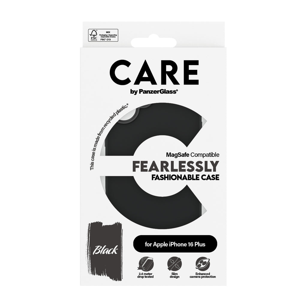 PanzerGlass CARE™ by ® Case Black w. MagSafe iPhone 16 Plus coque de protection pour téléphones portables Housse Noir