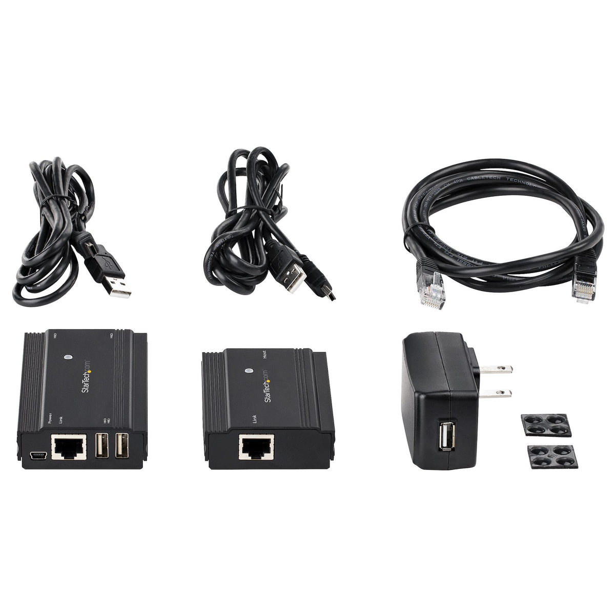 StarTech.com Hub USB 2.0 sur Câble Ethernet CAT5e/CAT6/CAT7, 4 Ports, Extension 100m, Boîtier Métal, Alimentation Extern