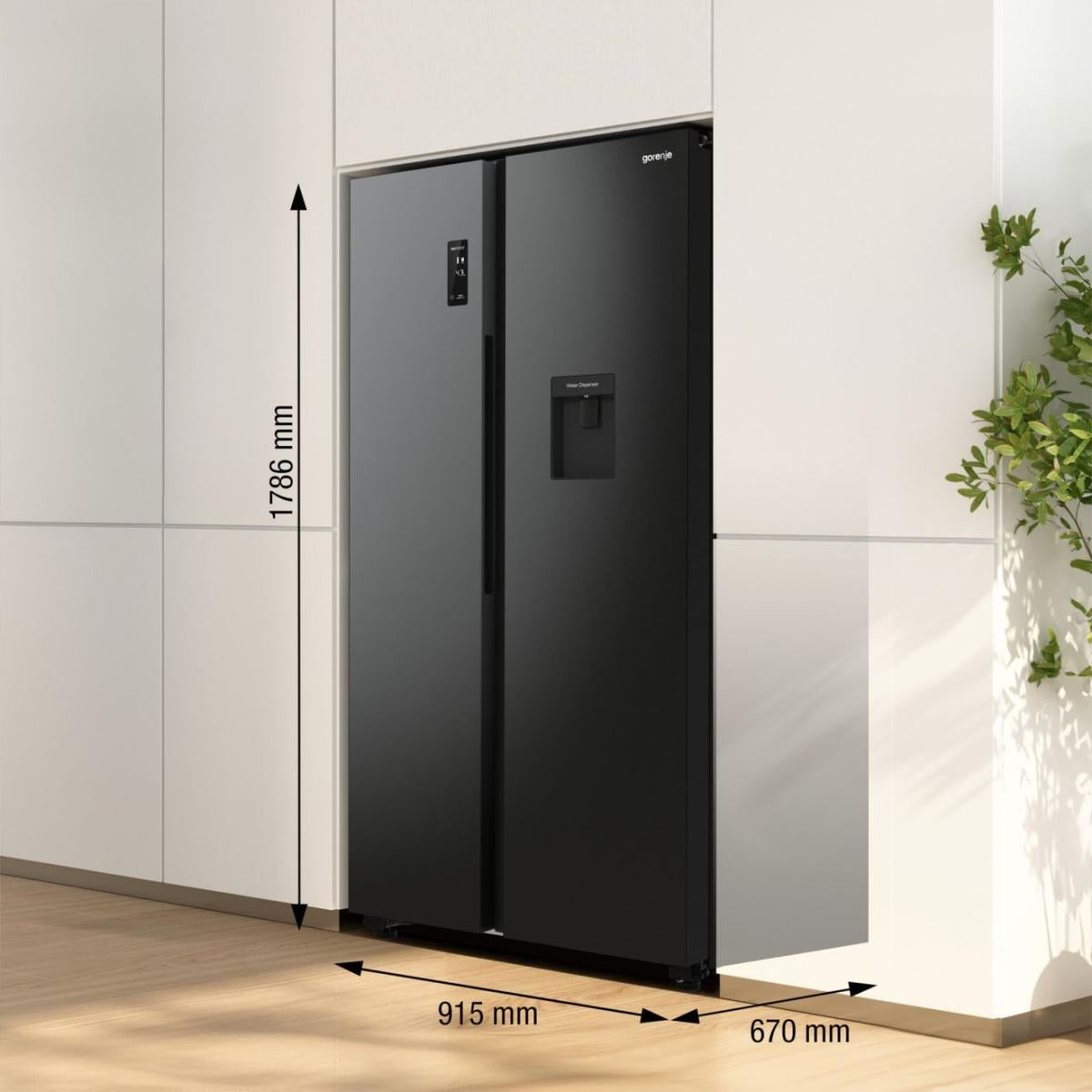 Gorenje NRR9185EABXLWD frigo américain Pose libre 547 L Noir, Acier inoxydable