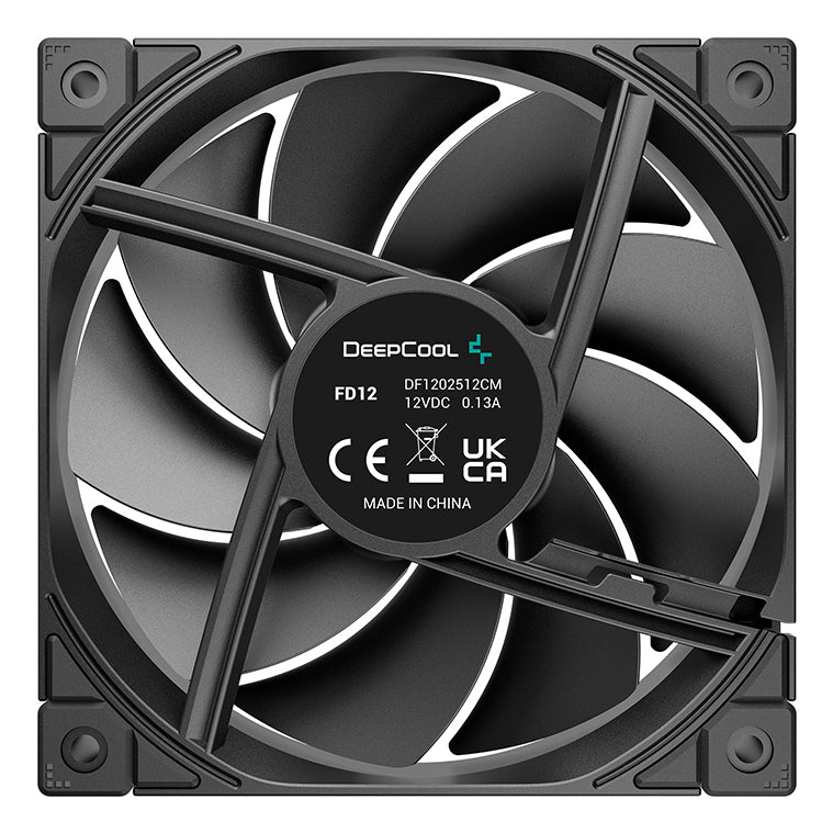 Deepcool FD12 Ventilateur de Boîtier 120 mm, Noir, Pack de 1