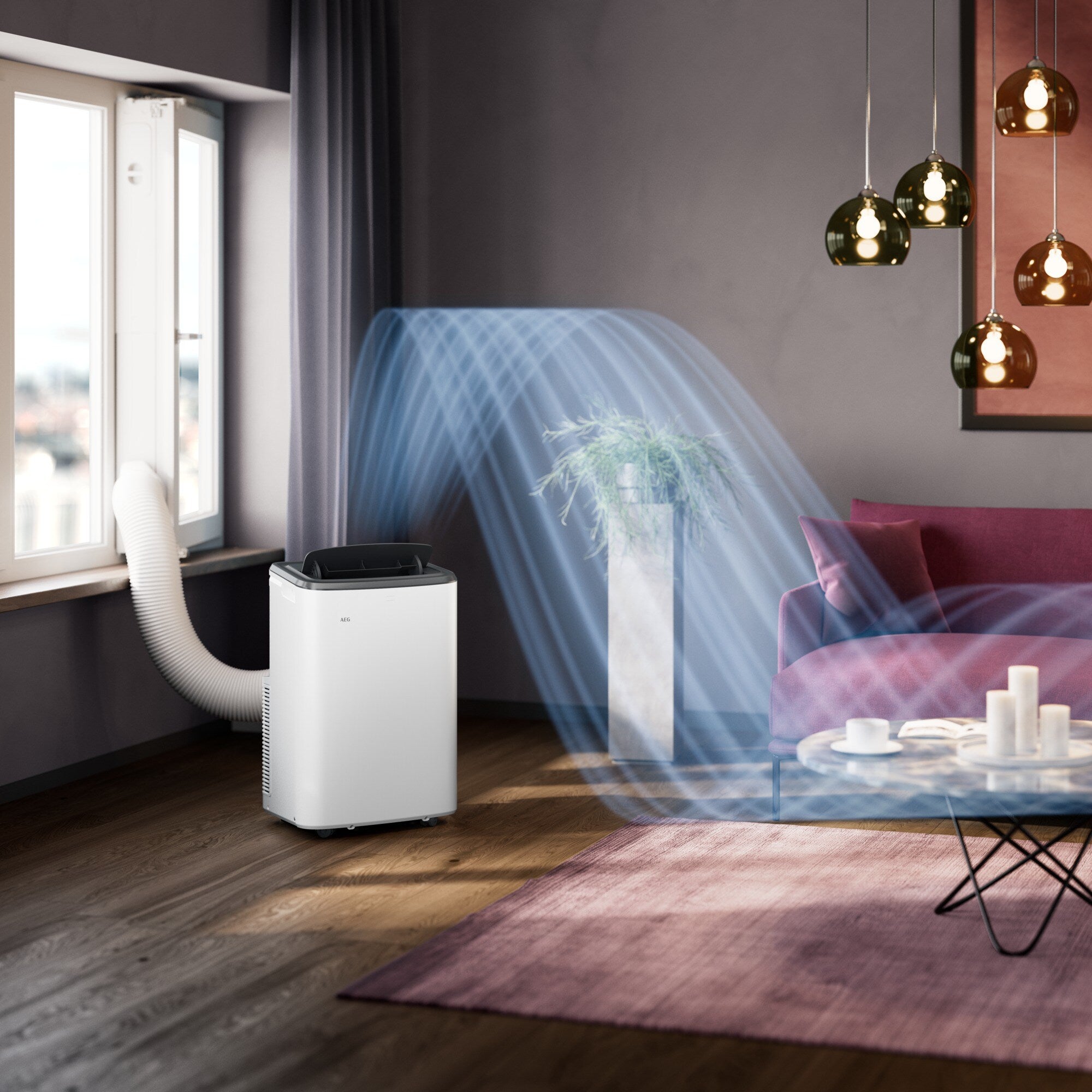 AEG AXP26U339CW Climatiseur portatif 64 dB Blanc