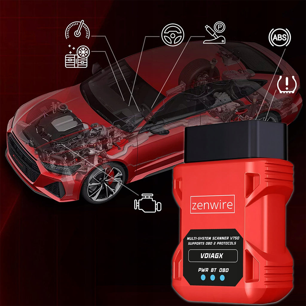 Interface de test et de diagnostic OBD2 ELM327 pour voiture VDiagX V016 Zenwire