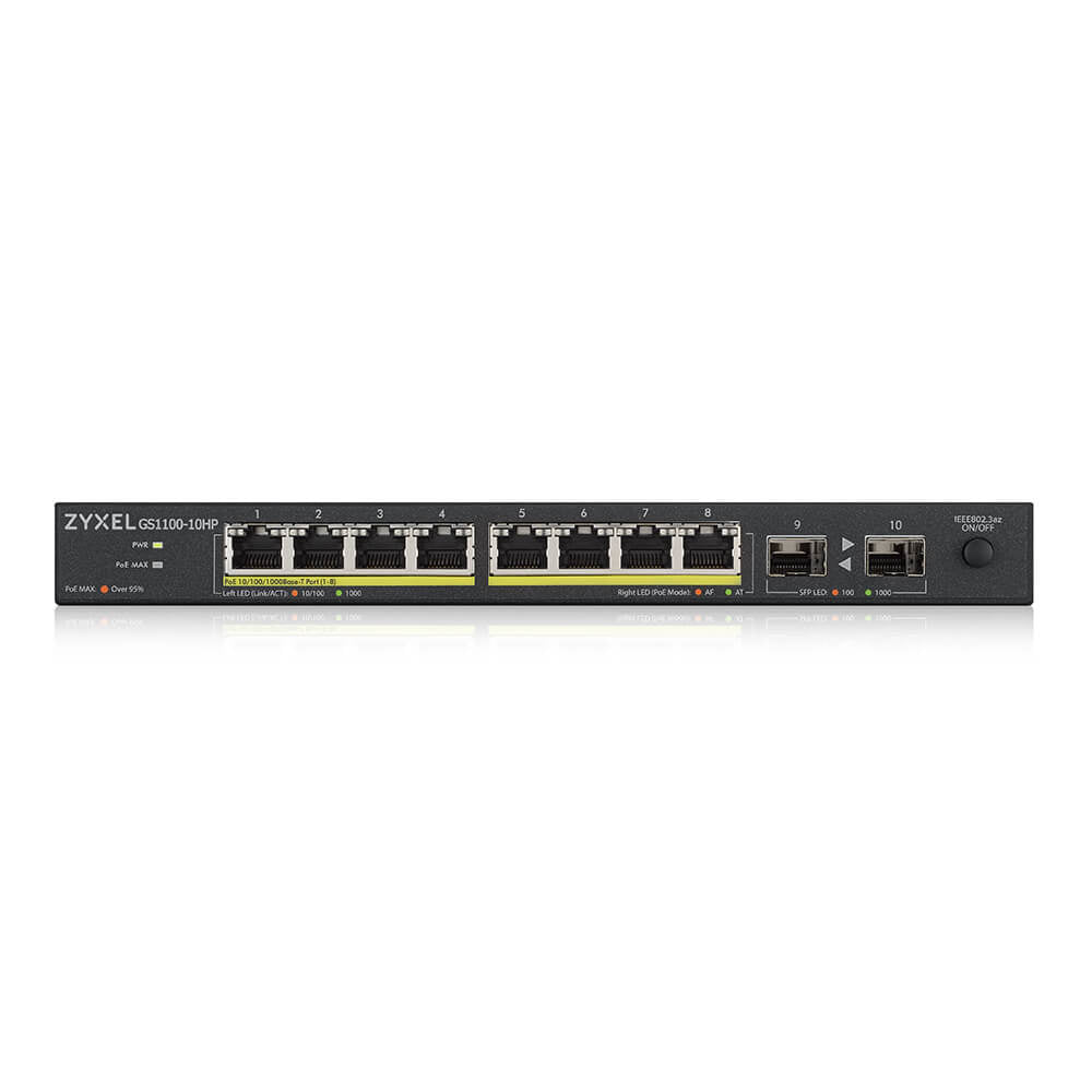 Zyxel GS1100-10HP v2 Switch Gigabit Ethernet Non-géré PoE Noir