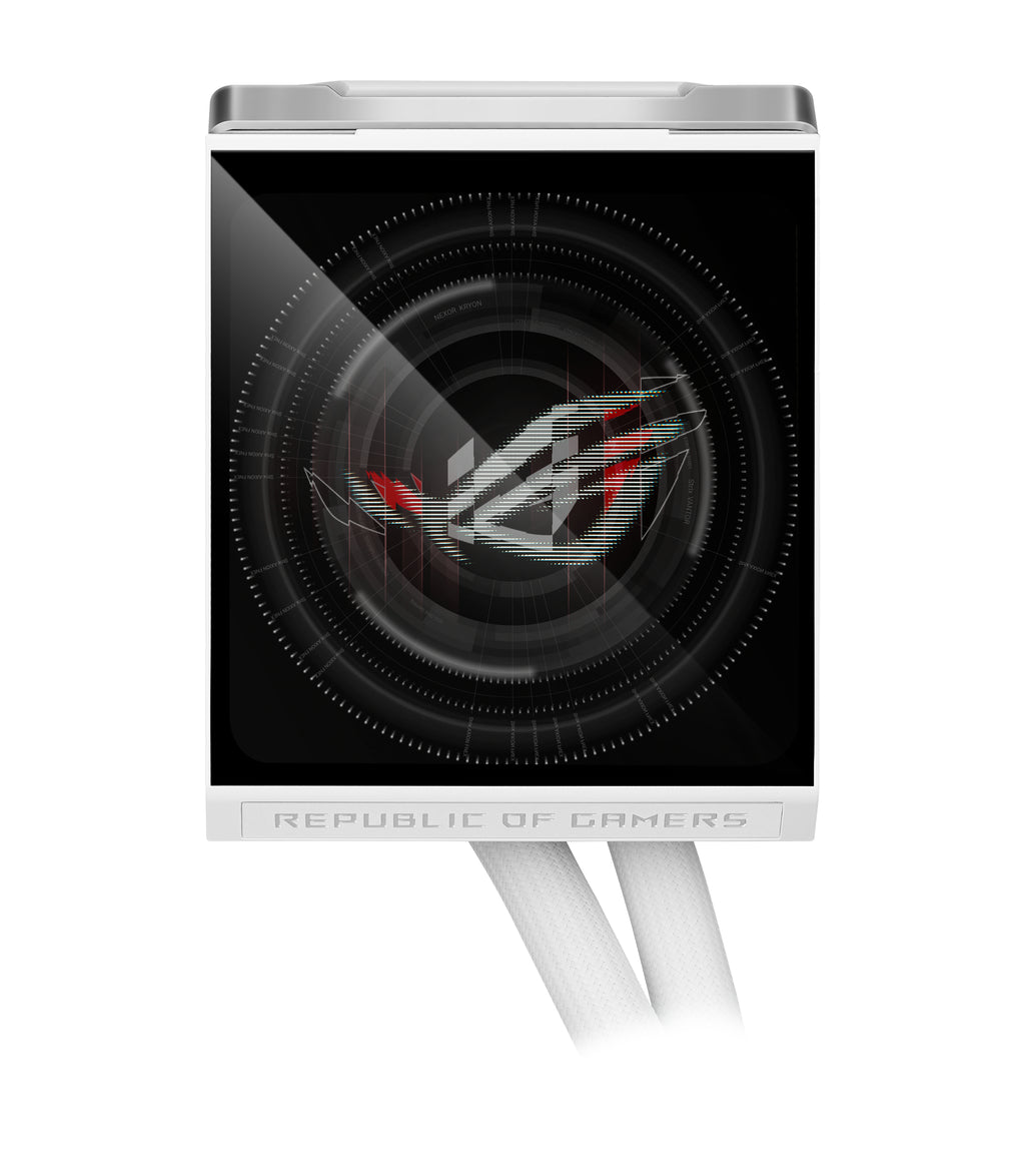 ASUS ROG Strix LC IV 360 ARGB LCD White Edition, Kit de Refroidissement Liquide, Ventilateurs 12 cm, Blanc