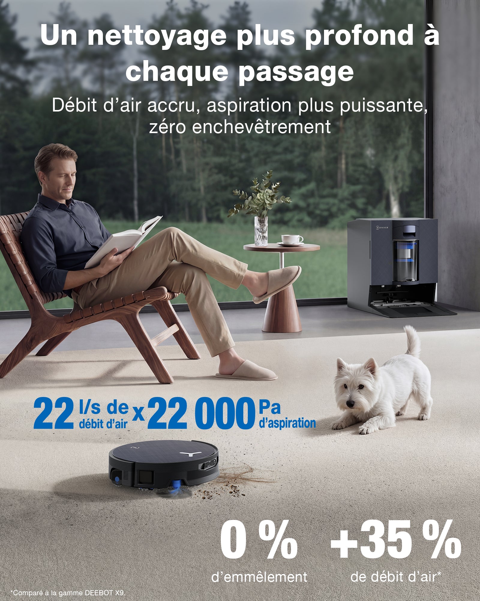 DEEBOT X12 OmniCyclone robot aspirateur et laveur – Station OmniCyclone tout-en-un, FocusJet pour la pré-dissolution des taches, serpillière autonettoyante OZMO ROLLER 3.0