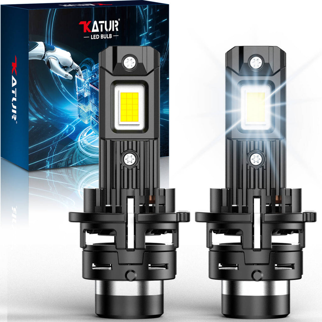 KATUR Ampoules LED D2S, luminosité 800 %, 30 000 lm, blanc 6500 K, ratio 1:1, plug & play, pour phares de voiture (Pack de 2)