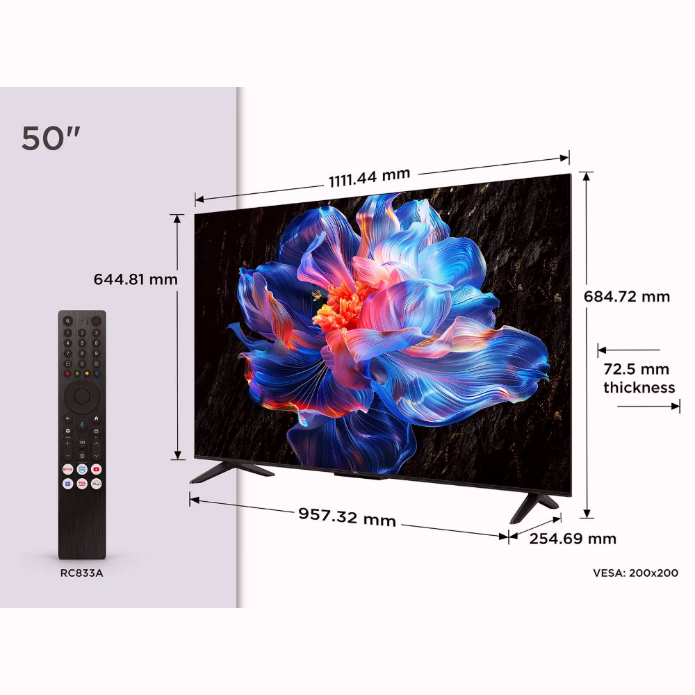TCL 50V6C - Smart TV 4K Ultra HD 50 pouces - HDR10+ et Dolby Vision - Dalle HVA