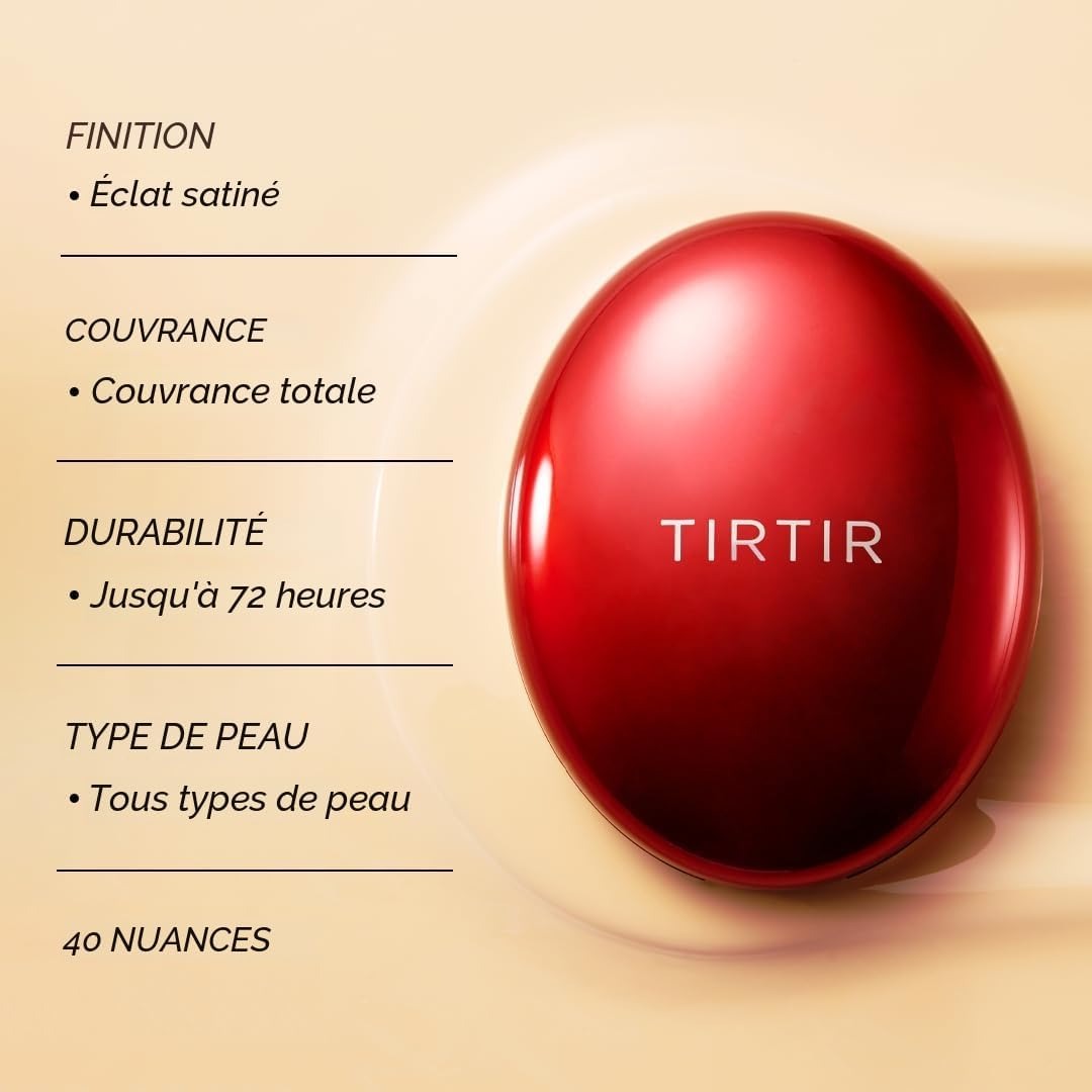 TIRTIR Mask Fit Red Cushion Fond de teint, teinte 37C Almond - 18 g