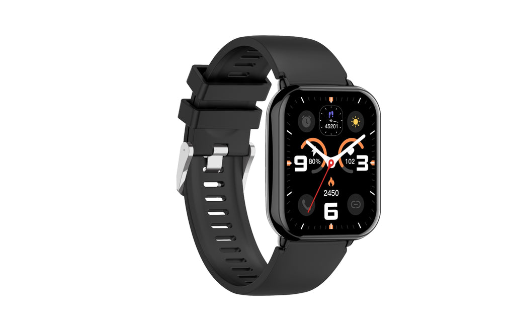 Newmine Montre connectée de sport - Noir - Appels Bluetooth, monitoring de l’oxygène dans le sang, de la fréquence cardiaque, du stress et du sommeil, alertes de messages