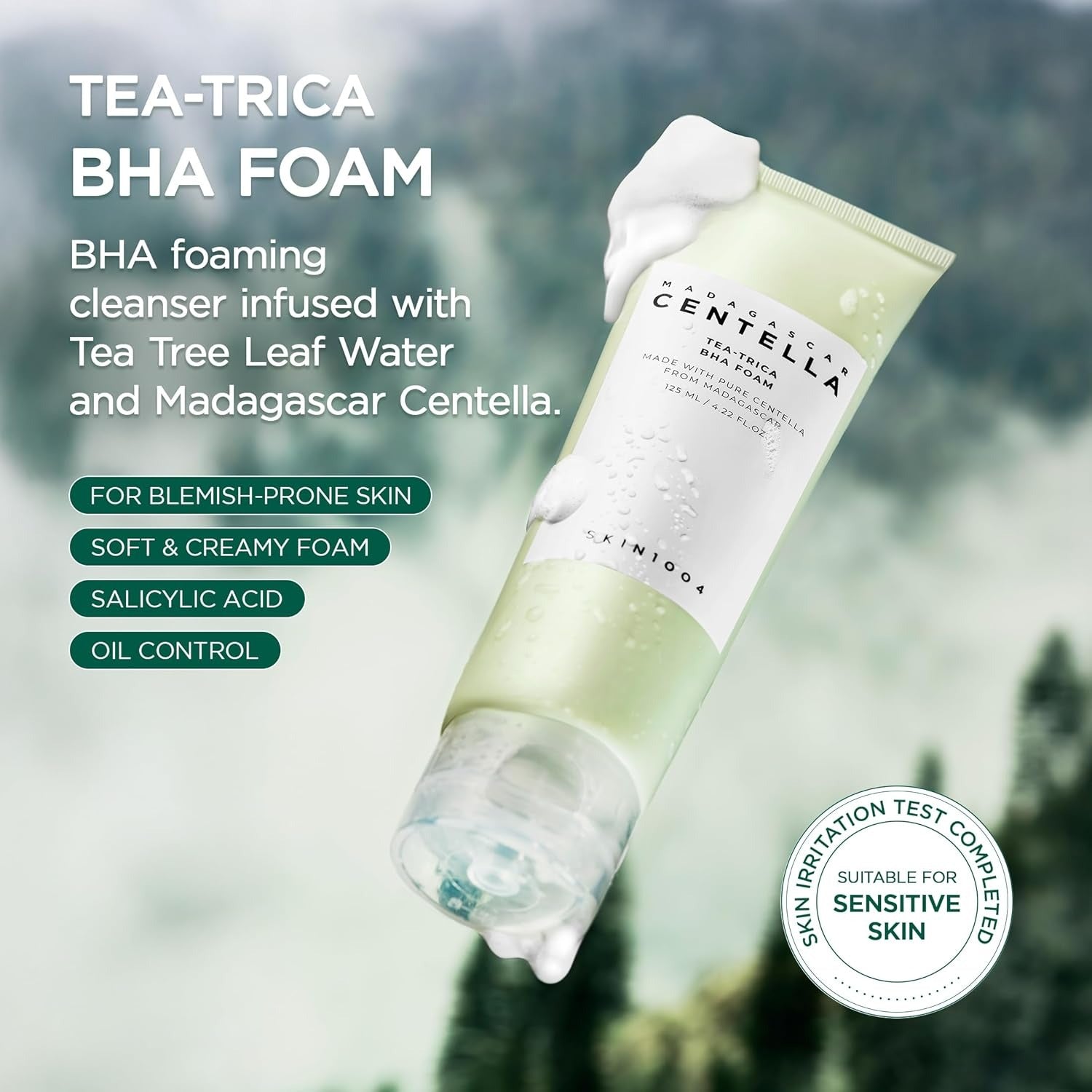 SKIN1004 Mousse nettoyante à l'extrait de Centella asiatica et au BHA 125 ml