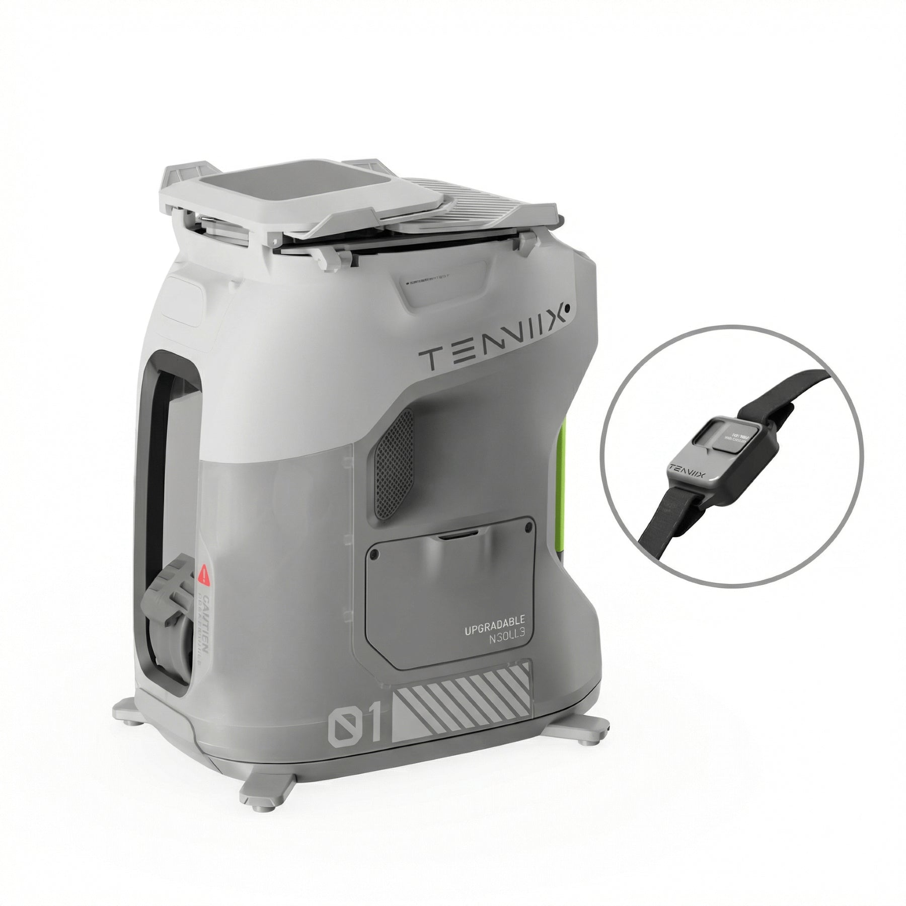 TENNIIX Basic Mint White robot de tennis IA, 100+ services / contrôle vocal et par application / écran LED / moteur QDD, 1 000+ modes d'entraînement personnalisés