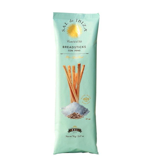 Sal de Ibiza Gressins à la fleur de sel et graines de tournesol 70 g