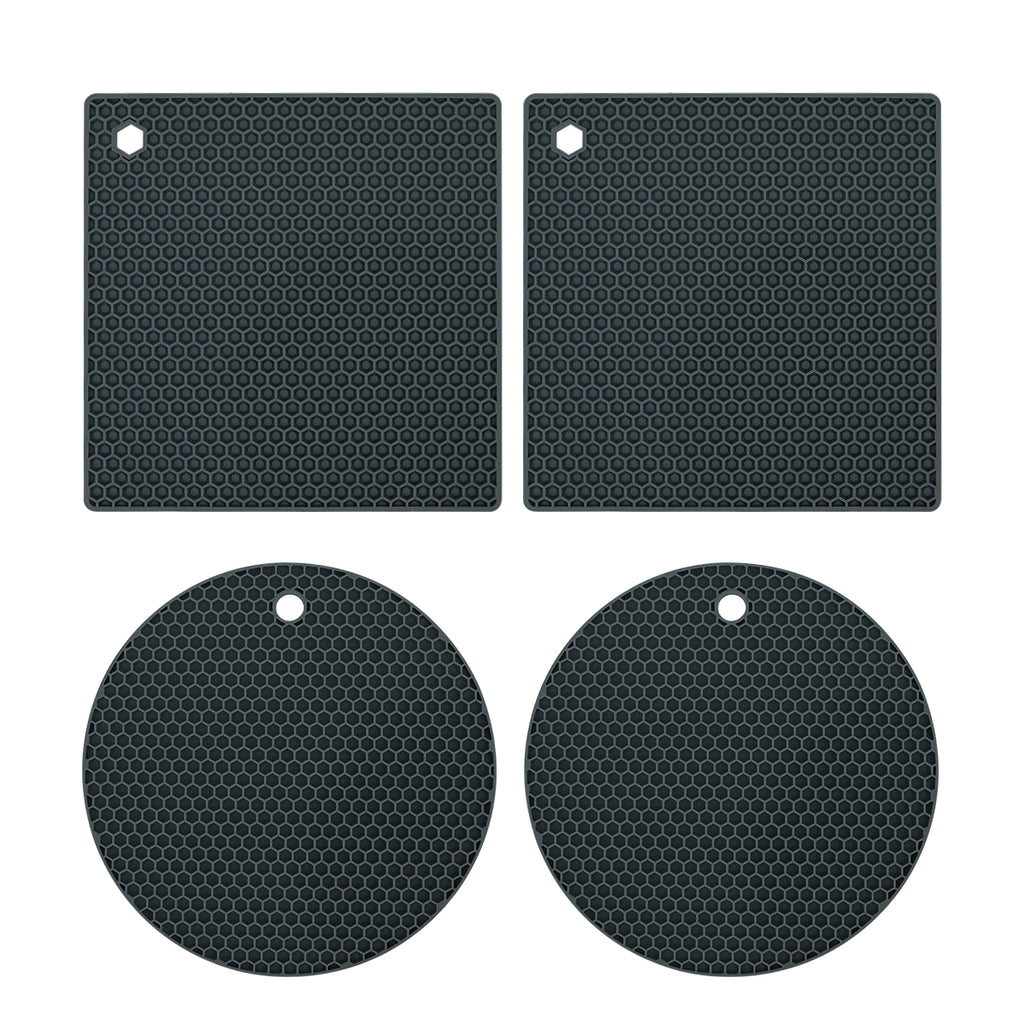 Set de 4 Set de Table Gris Résistants à la Chaleur et à l’Humidité, Style Moderne pour une Table Élégante