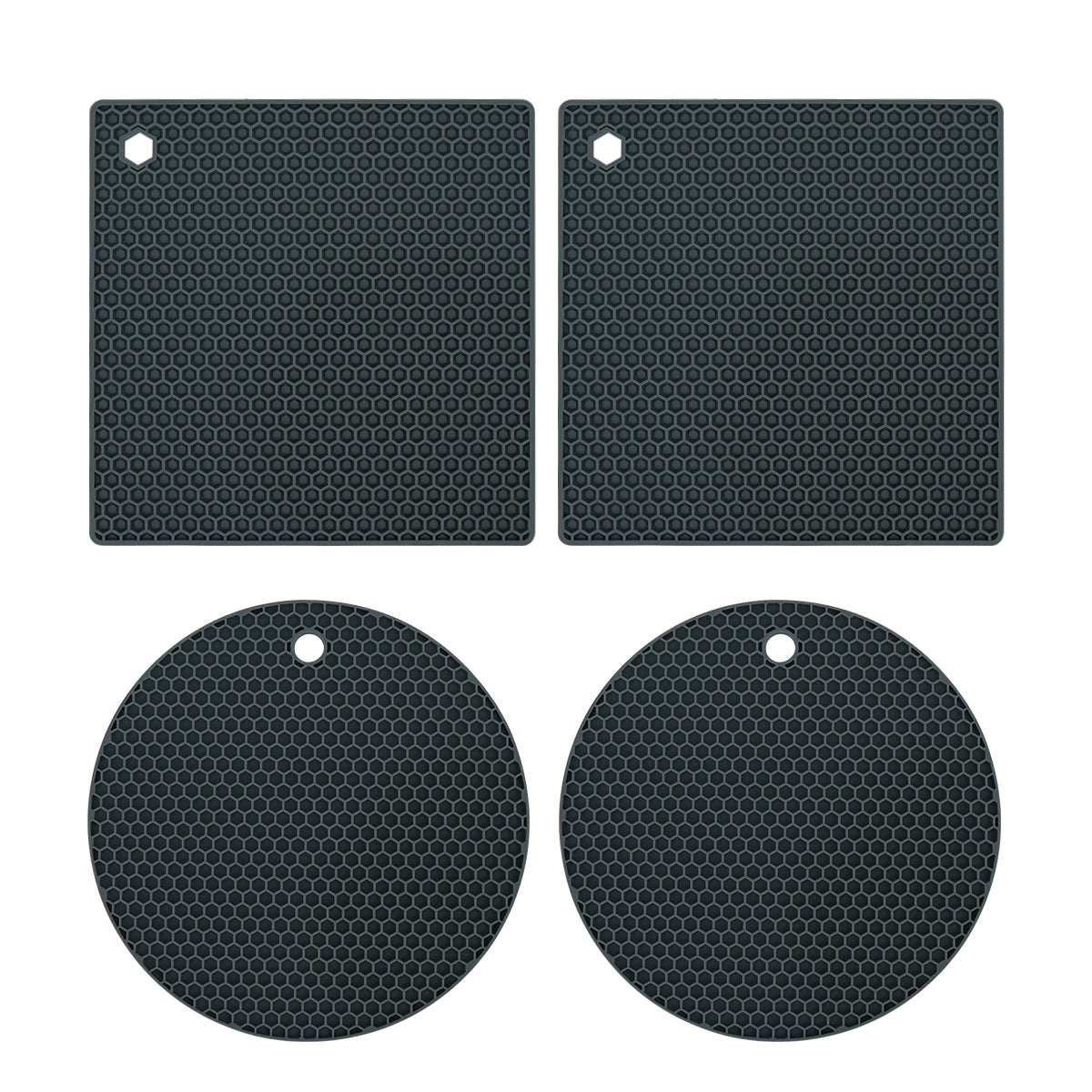Set de 4 Set de Table Gris Résistants à la Chaleur et à l’Humidité, Style Moderne pour une Table Élégante