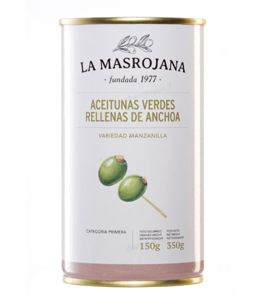 MASROJANA Olives farcies aux anchoïs - 350 g net/150 g égoutté