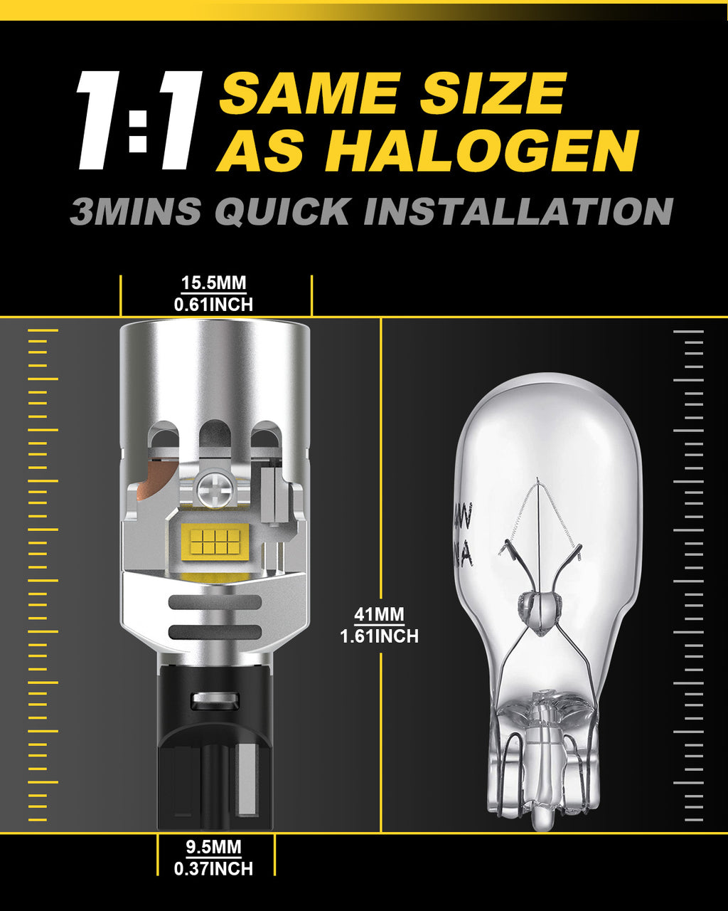 KATUR Ampoule LED W16W 700 % de luminosité, Compatible CANBUS sans code d'erreur, blanc 6500 K, 6000 lm, avec ventilateur de refroidissement, haute vitesse, T15 912 921