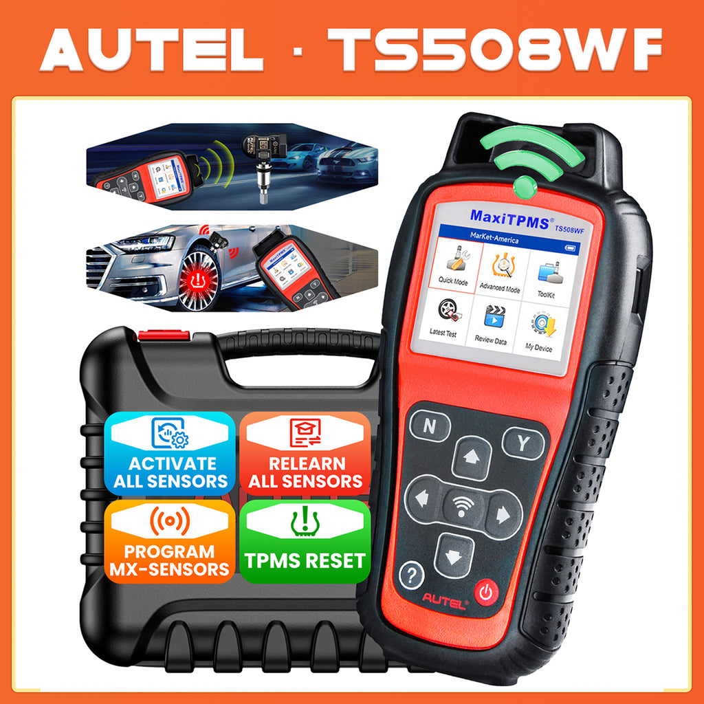 Autel MaxiTPMS TS508WF Outil de diagnostic TPMS automobile OBD2 avec moniteur de pression des pneus, programmateur de capteurs MX, réapprentissage et activation