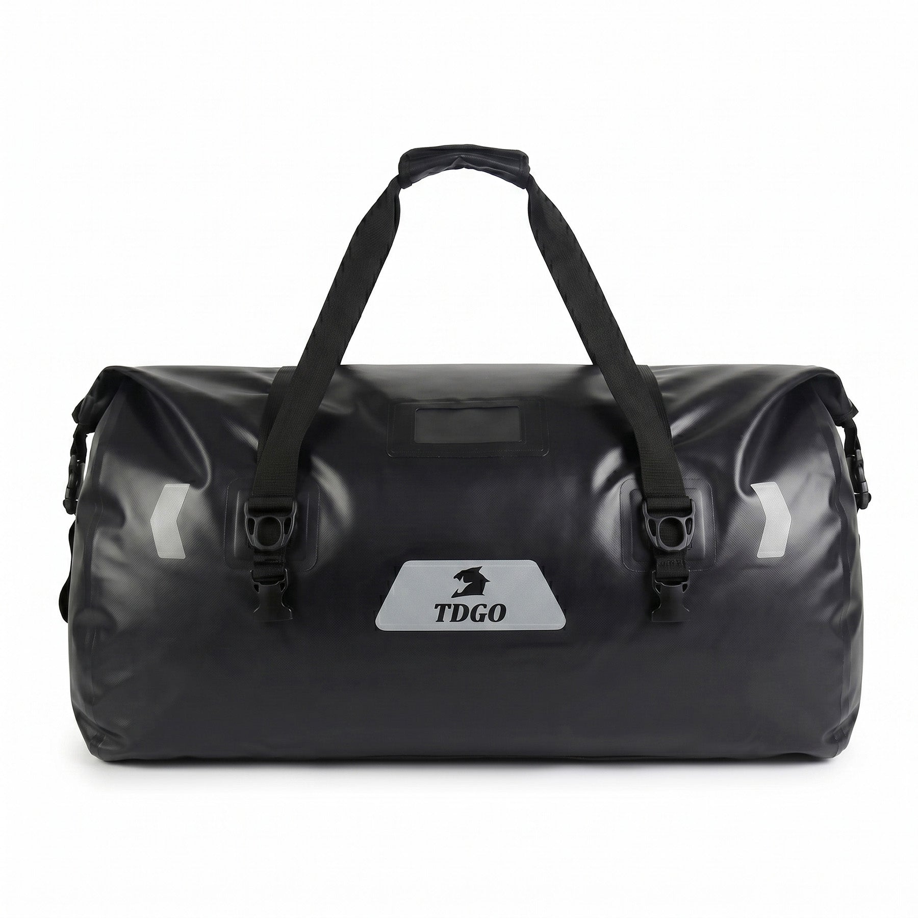 Sac arrière moto 86L, sac à dos grande capacité en PVC, rangement universel pour moto, sac étanche à fermeture enroulable avec bandes réfléchissantes, adapté au camping