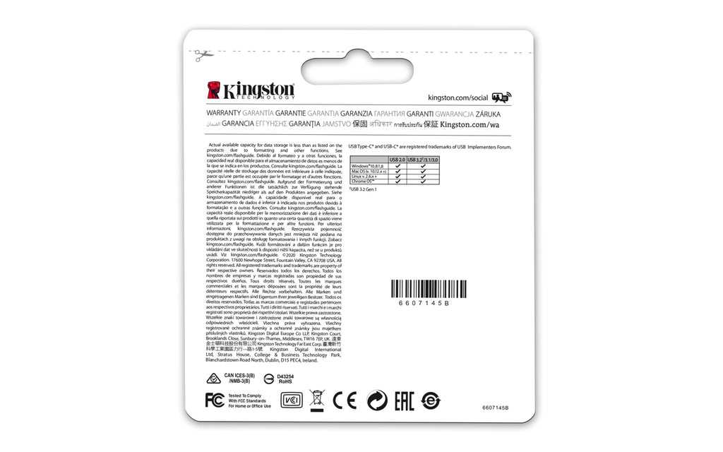 Kingston Technology DataTraveler microDuo 3C 64 Go, USB-A et USB-C, 200 Mo/s