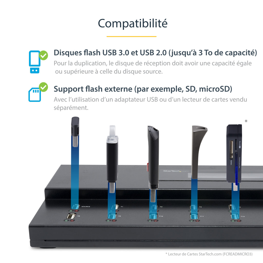 StarTech.com Duplicateur et Effaceur Autonome de 1 à 15 clés USB, Copieur de Plusieurs Clés USB, Copie Système et Fichier et Secteur par Secteur, 1,5 Go/min, Effacement en 3 Passes, Affichage LCD - vue 4