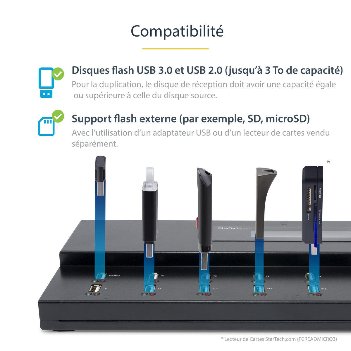 StarTech.com Duplicateur et Effaceur Autonome de 1 à 15 clés USB, Copieur de Plusieurs Clés USB, Copie Système et Fichier et Secteur par Secteur, 1,5 Go/min, Effacement en 3 Passes, Affichage LCD - vue 4
