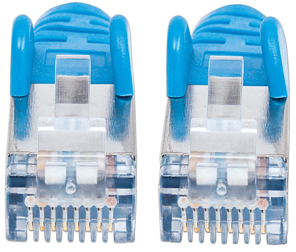 Intellinet Câble patch réseau, Cat6, 0,5 m, bleu, cuivre, S/FTP, LSOH/LSZH, PVC, RJ45, contacts plaqués or, anti-accroc, avec manchon, garantie à vie - vue 3