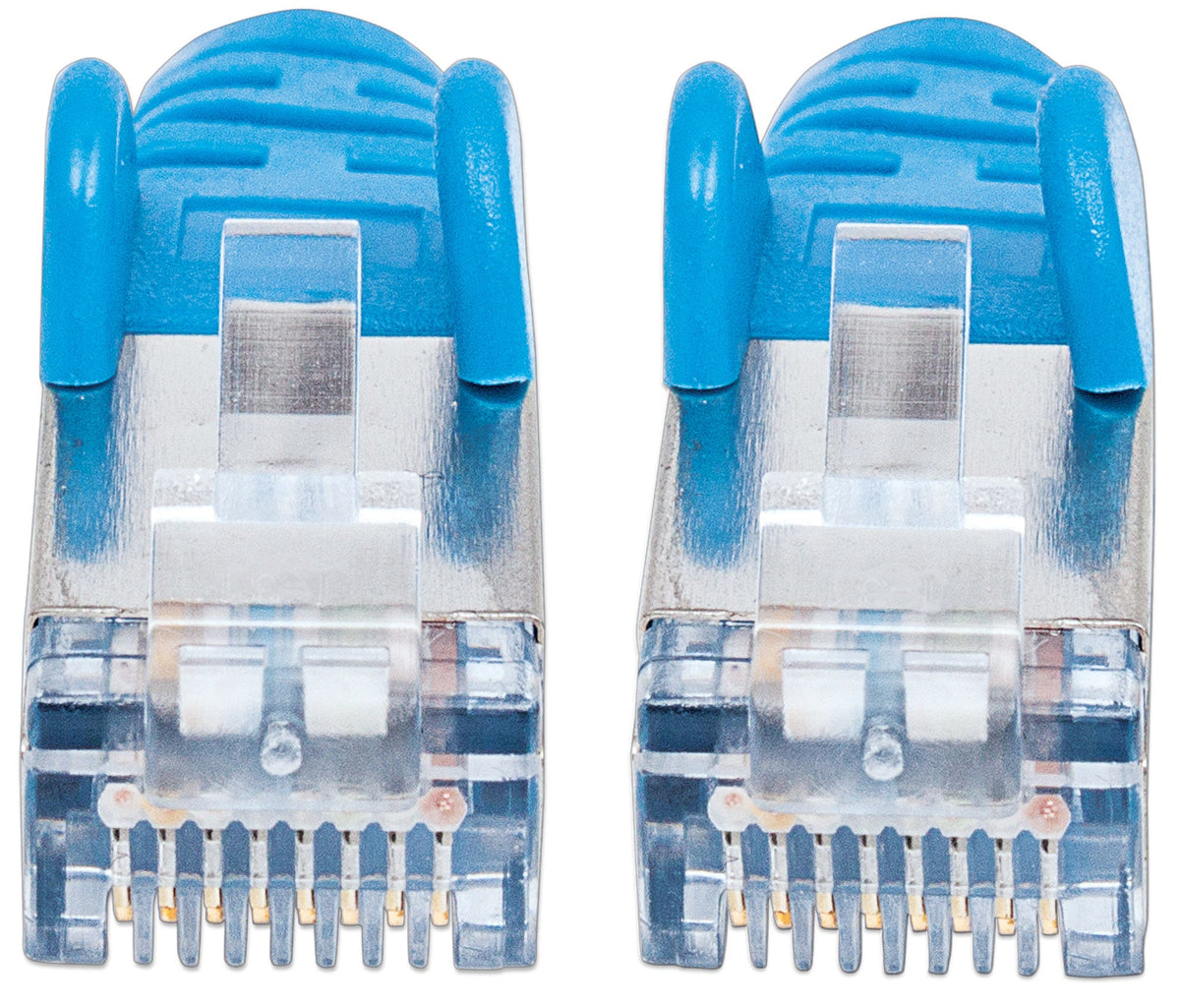 Intellinet Câble patch réseau, Cat6, 0,5 m, bleu, cuivre, S/FTP, LSOH/LSZH, PVC, RJ45, contacts plaqués or, anti-accroc, avec manchon, garantie à vie - vue 3
