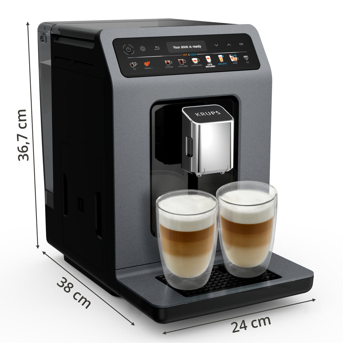 Krups Evidence Hot & Cold EA898GF0 machine à café Entièrement automatique Machine à expresso 2,5 L