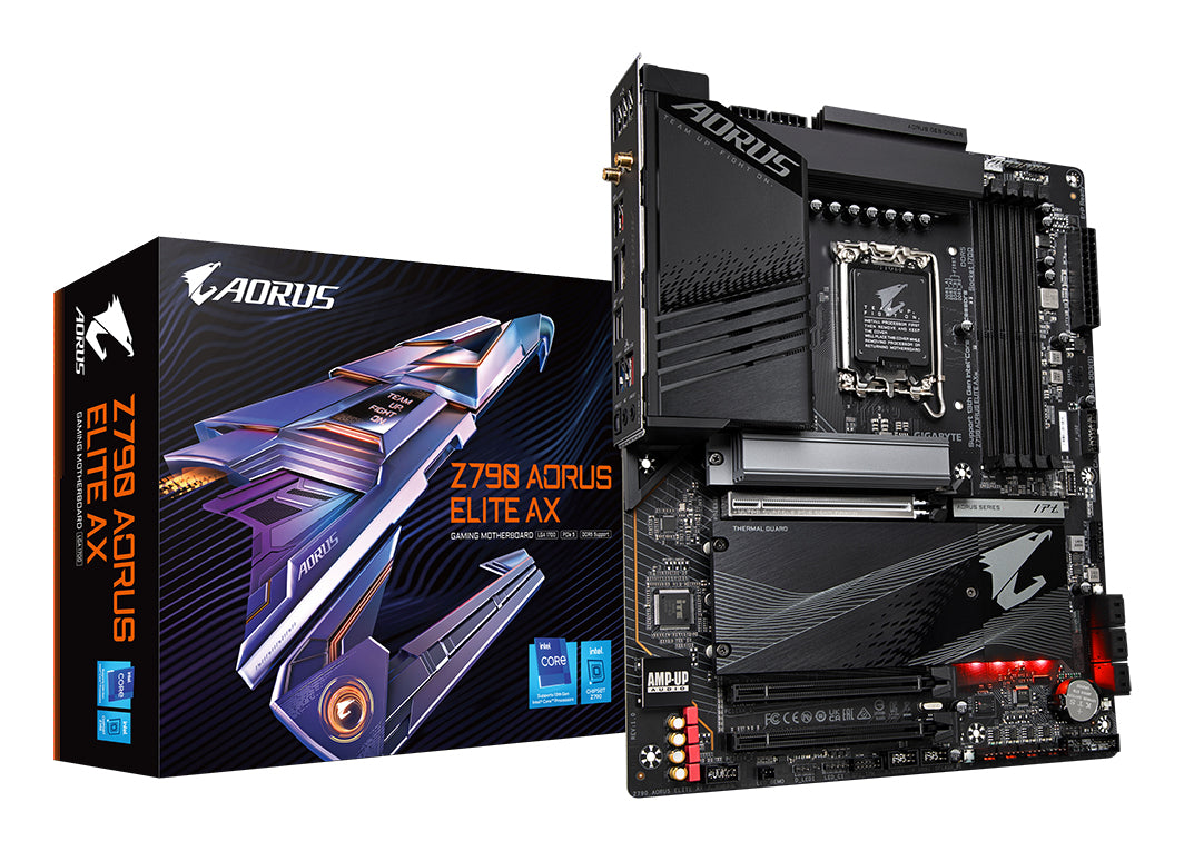 GIGABYTE Z790 AORUS ELITE AX Carte Mère - Prend en charge les processeurs Intel Core 14e génération, 16*+2+1 Phases VRM 