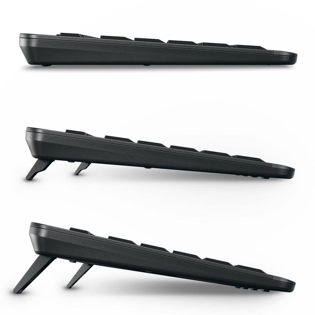 CHERRY Stream Desktop Ultimate Ensemble Clavier et Souris, USB, RF Wireless et Bluetooth, AZERTY, Noir